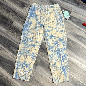 Rachel Comey Chambray Blue High Rise Marble Tie Dye Jeans size 4